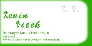 kevin vitek business card